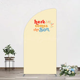 Lofaris Floral Spring Elegant Happy Birthday Half Moon Arch Backdrop